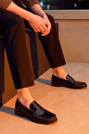 Erkek Siyah Deri Klasik Loafer | Derimod