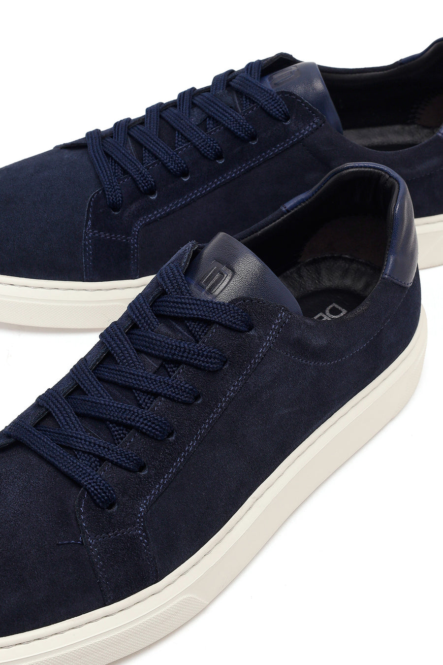 Erkek Lacivert Bağcıklı Süet Deri Sneaker
