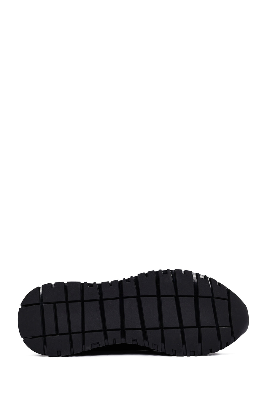 Erkek Siyah Bağcıklı Kalın Tabanlı Deri Casual Sneaker