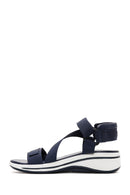 Women's Navy Blue Thick Soled Comfort Sandals | Derimod