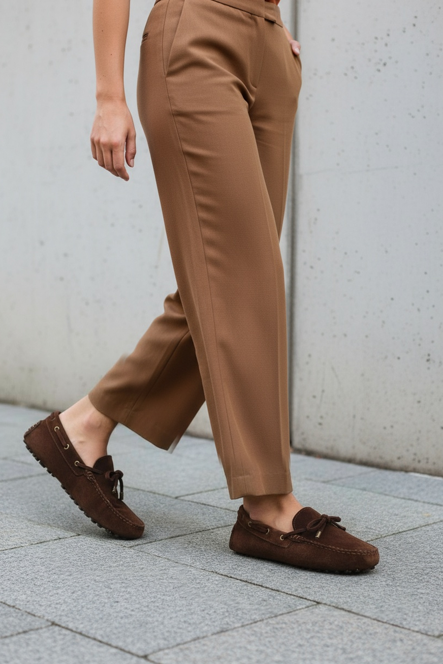 Women's Brown Tassel Suede Leather Loafer