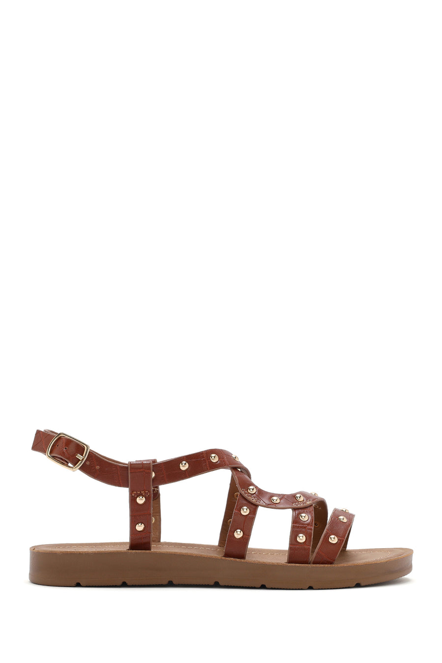 Women's Tan Crocodile Sandals 25SFE4642E3 | Derimod