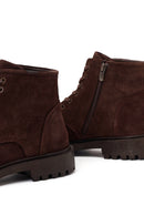 Male Brown Zip Closure Suede Boots | Derimod