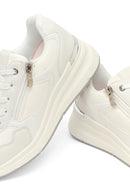Kadın Beyaz Yandan Fermuarlı Bağcıklı Kalın Tabanlı Sneaker | Derimod