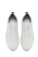 Erkek Beyaz Bağcıklı Deri Sneaker | Derimod