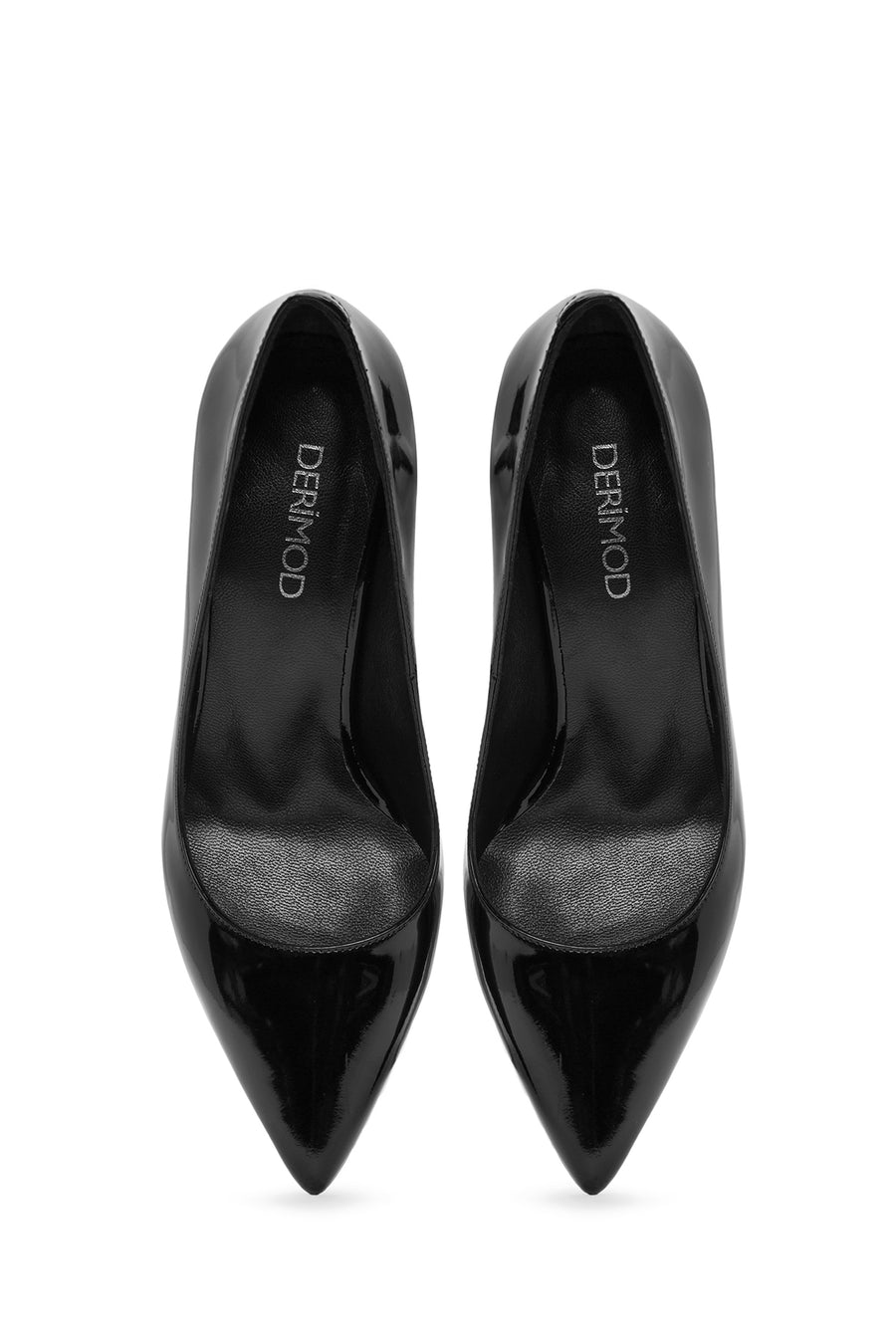Kadın Siyah Yüksek İnce Topuklu Rugan Deri Stiletto