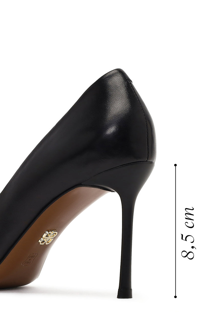 Kadın Siyah İnce Topuklu Deri Stiletto