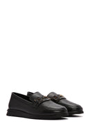 Kadın Siyah Tokalı Deri Comfort Loafer | Derimod