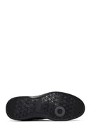 Erkek Siyah Bağcıklı Deri Casual Sneaker | Derimod