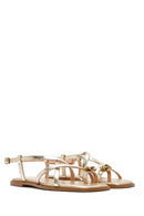 Women's Gold Metallic Flip Flop Sandals | Derimod
