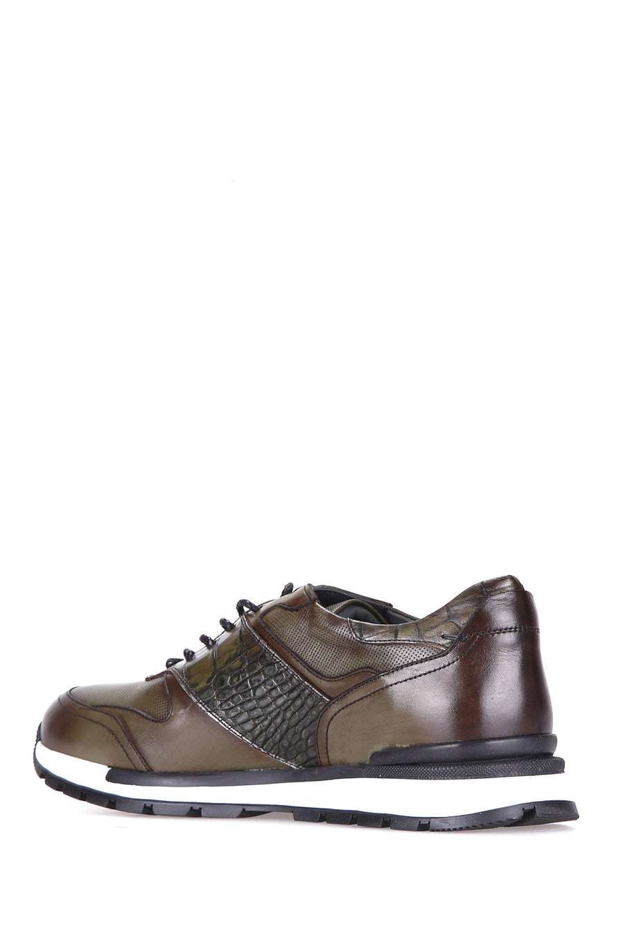 Crocodile Patterned Men's Leather Sneaker