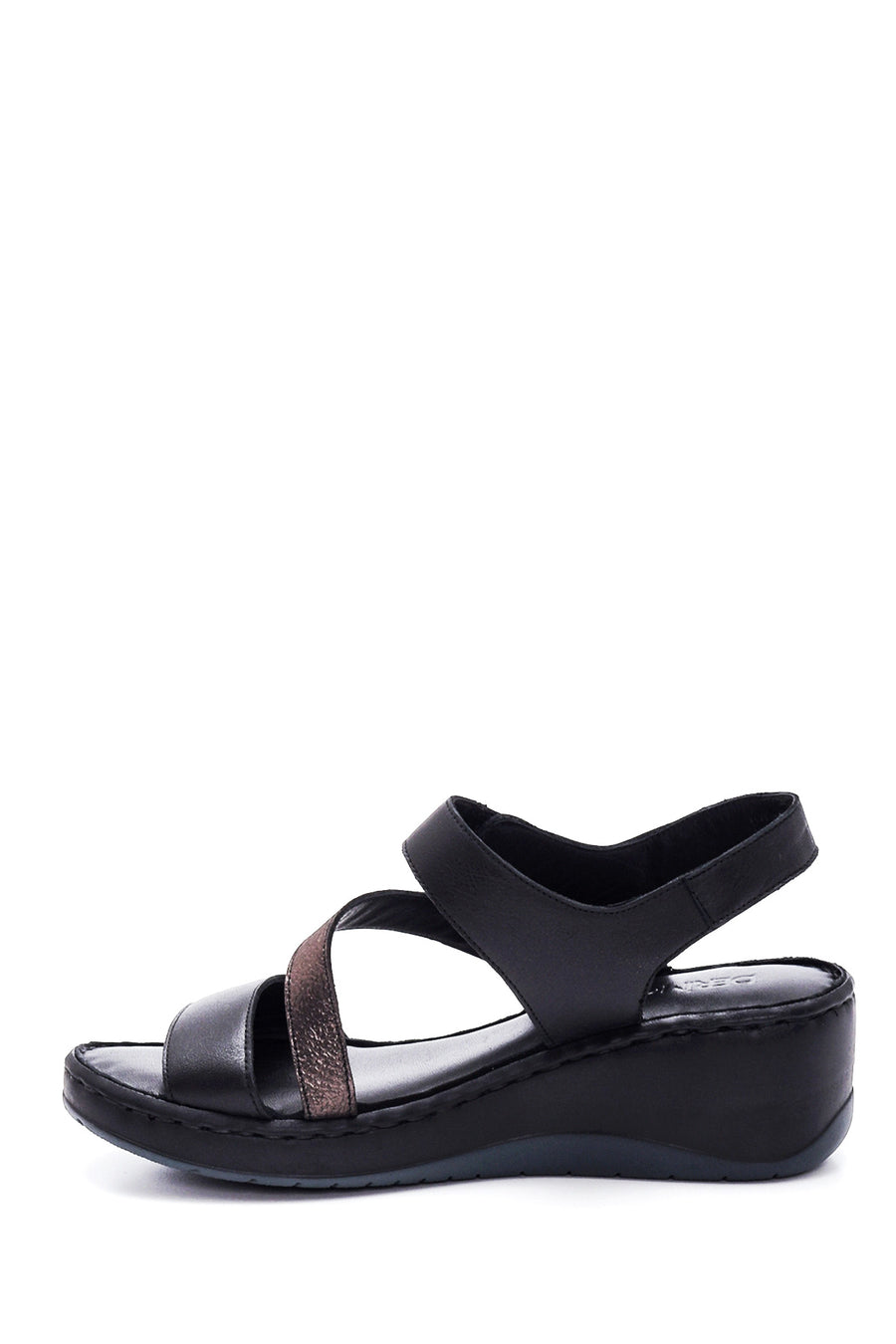 Women's Leather Wedge Heel Sandals