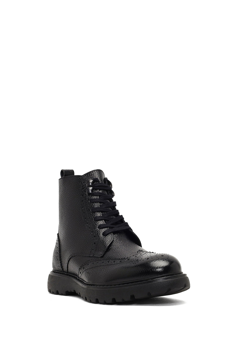 Men's Black Zippered Leather Boots