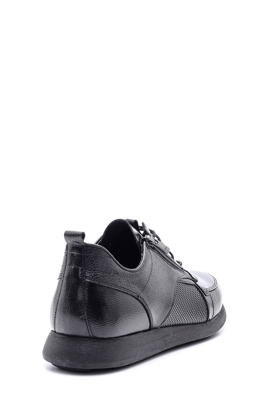 Men's Leather Shoes with Zipper Detail