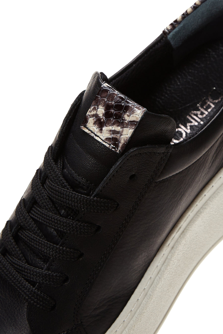 Kadın Siyah Bağcıklı Kalın Taban Deri Sneaker
