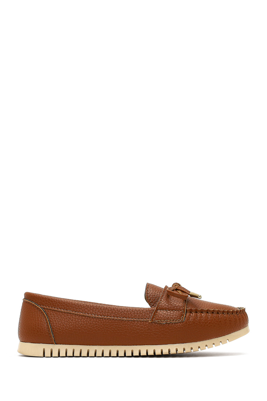 Women's Tan Buckle Loafer 25AFE1451FT | Derimod