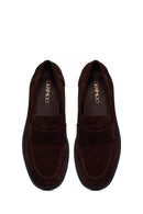 Kadın Kahverengi Süet Deri Maskülen Loafer | Derimod