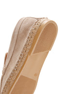 Men's Beige Suede Leather Espadrille | Derimod