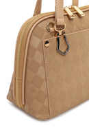 Woman Beige Long-Strap Printed Shoulder Bag | Derimod