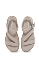 Women's Mink Leather Comfort Sandals | Derimod