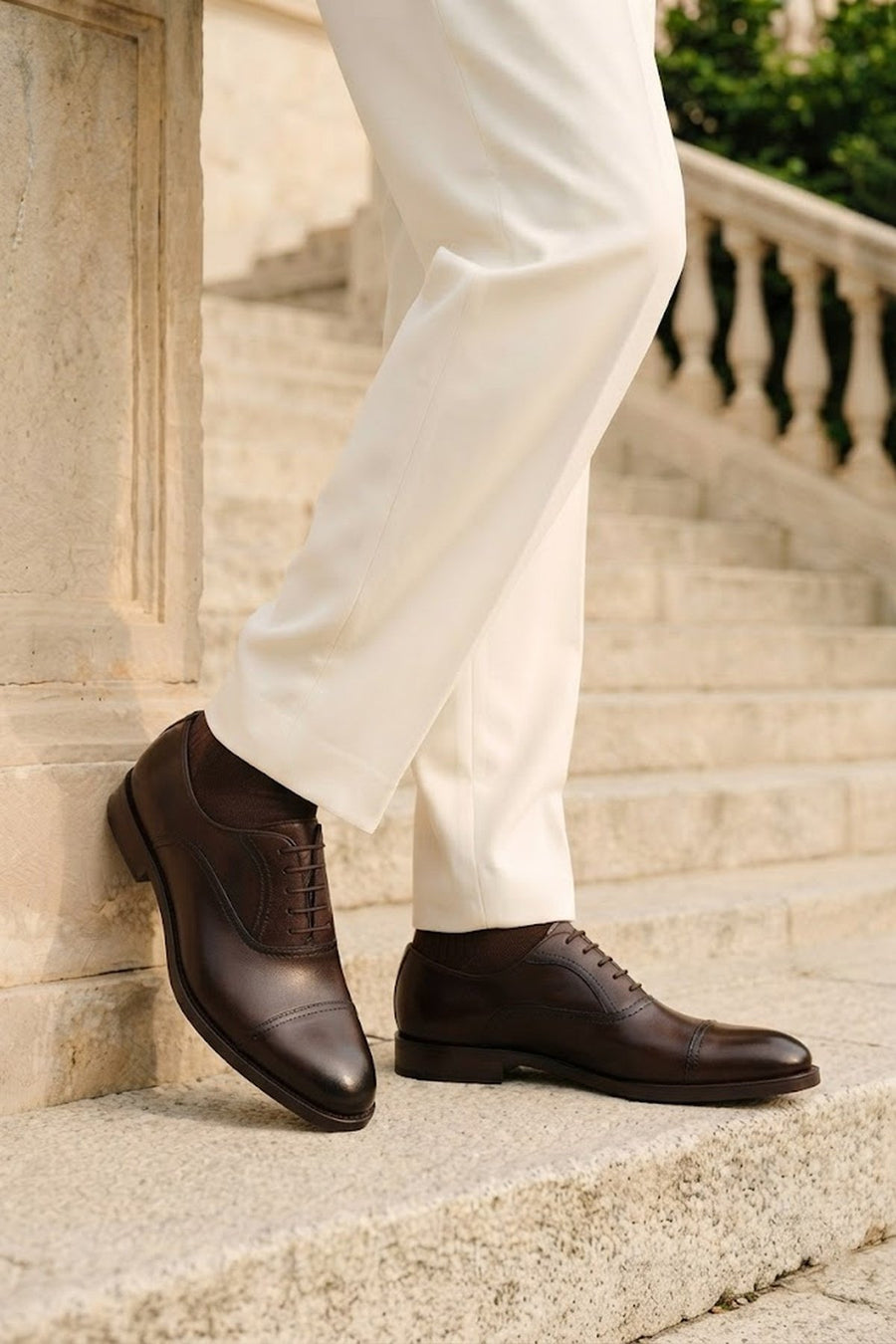 Male Brown Lace-up Leather Casual Shoes