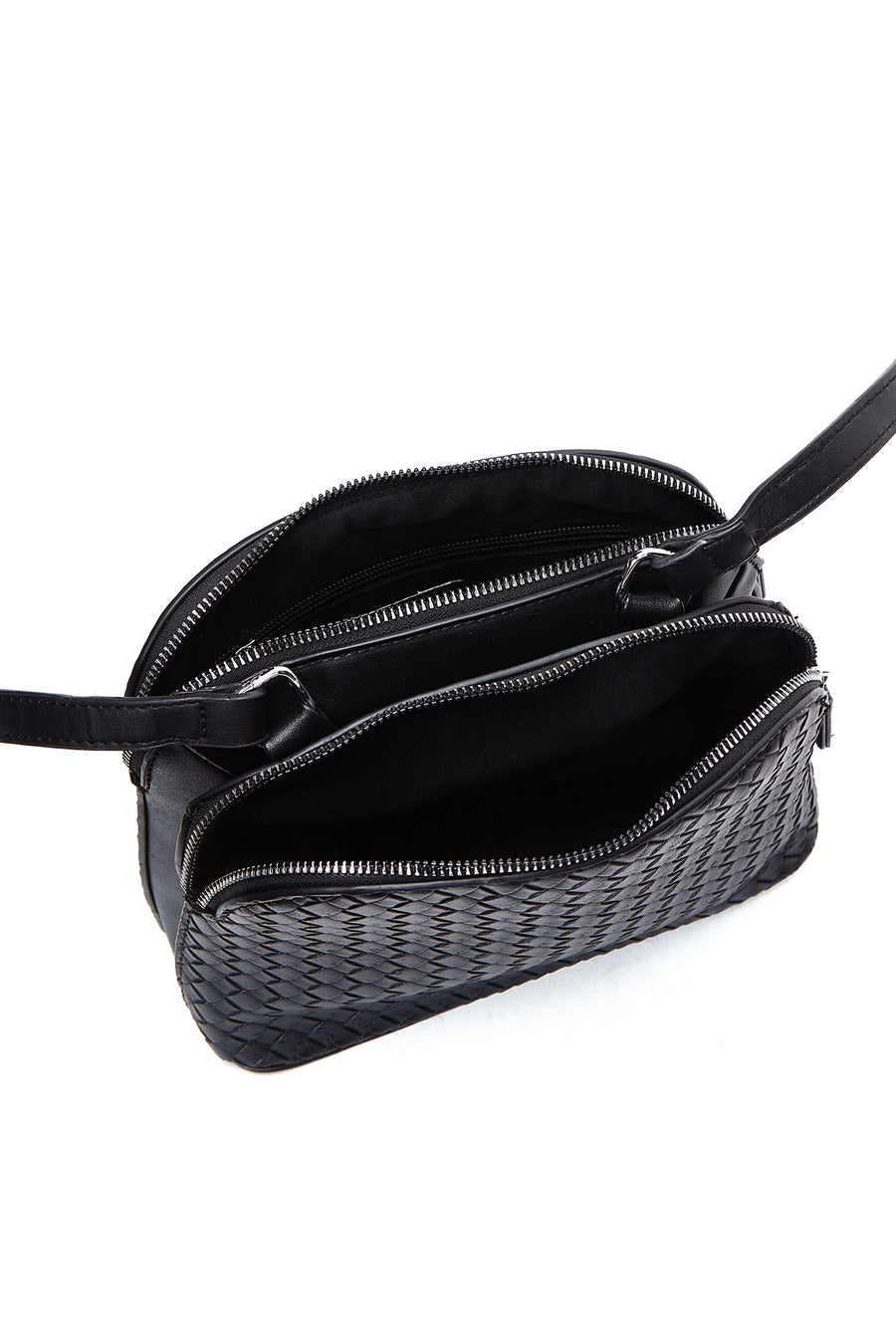 Women's Black Knitted Crossbody Bag