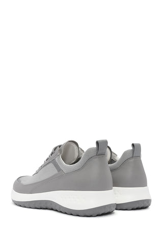 Erkek Gri Bağcıklı Kalın Tabanlı Sneaker