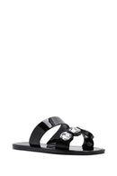 Women's Black Jelly Stone Slippers | Derimod
