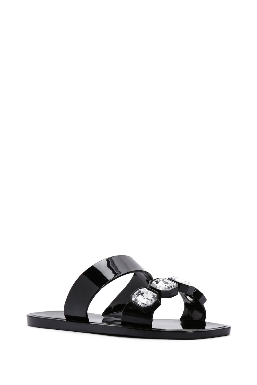 Women's Black Jelly Stone Slippers