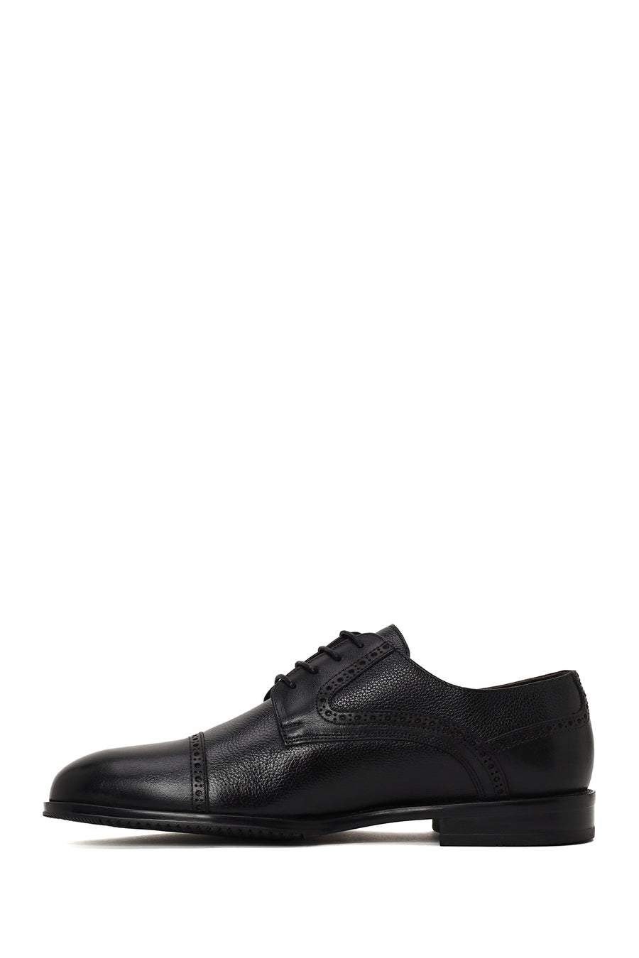 Male Black Lace-Up Leather Casual Shoes