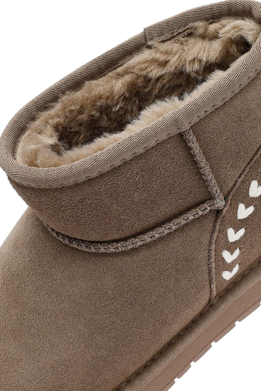 Woman Mink Fur Suede Teddy Boots