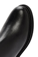 Woman Black Zip Closure Leather Boots | Derimod