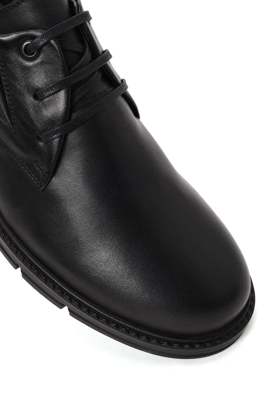 Male Black Lace-up Leather Casual Shoes