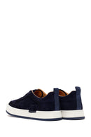 Male Navy Lace-up Thick-soled Suede Leather Sneaker | Derimod