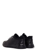 Erkek Siyah Bağcıklı Deri Sneaker | Derimod