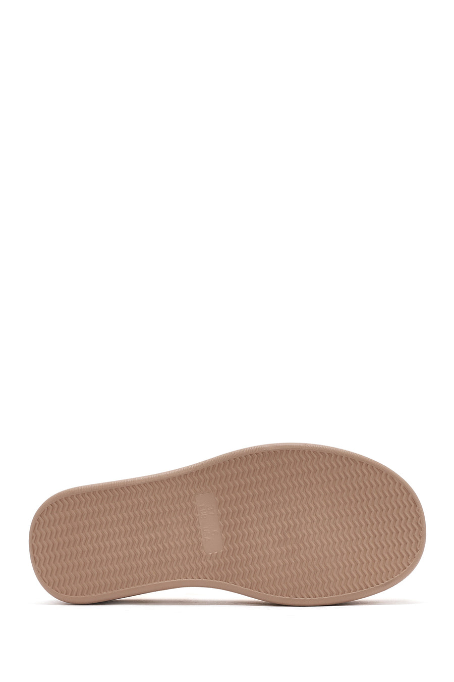 Women's Beige Ankle Buckle Thick Soled Jelly Sandals