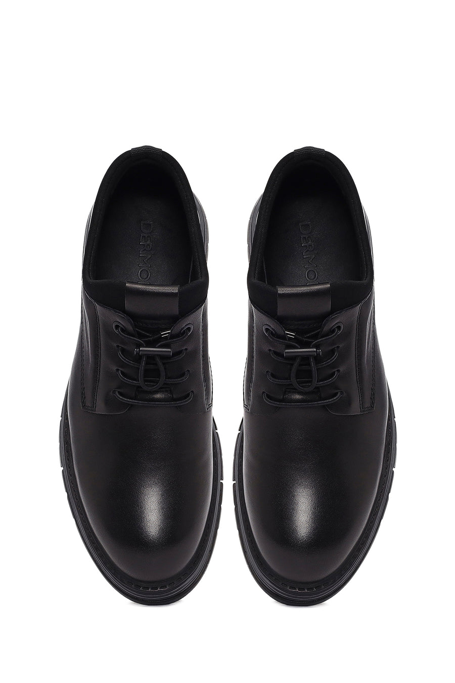 Male Black Lace-up Leather Casual Shoes
