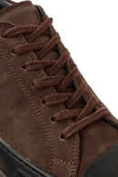 Erkek Kahverengi Bağcıklı Nubuk Deri Sneaker | Derimod