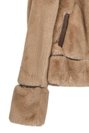 Livigno Kadın Bej Kısa Teddy Mont | Derimod