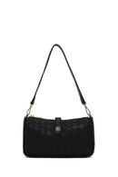 Woman Black Printed Mini Shoulder Bag | Derimod