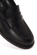 Kadın Siyah Kalın Topuklu Deri Maskülen Loafer | Derimod