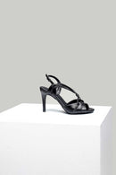 Women's Black Faux Leather Sandals | Derimod