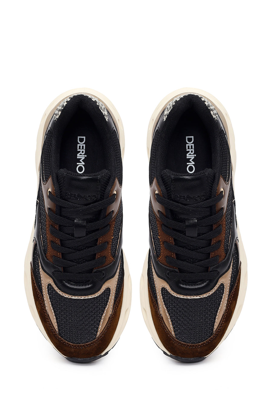 Woman Brown Lace-Up Chunky Sneaker