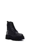 Women's Black Zippered Casual Boots | Derimod