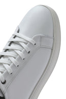 Men's White Lace-up Leather Sneaker | Derimod