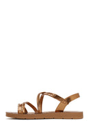 Woman Bronze Ankle Buckle Jeweled Sandal | Derimod