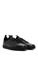 Erkek Siyah Bağcıklı Deri Casual Sneaker | Derimod