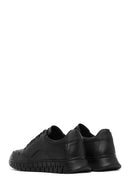 Erkek Siyah Bağcıklı Kalın Tabanlı Deri Casual Sneaker | Derimod
