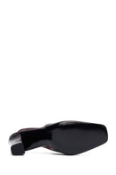 Woman Burgundy Open Back Thick Heel Patent Leather Leather Shoe | Derimod