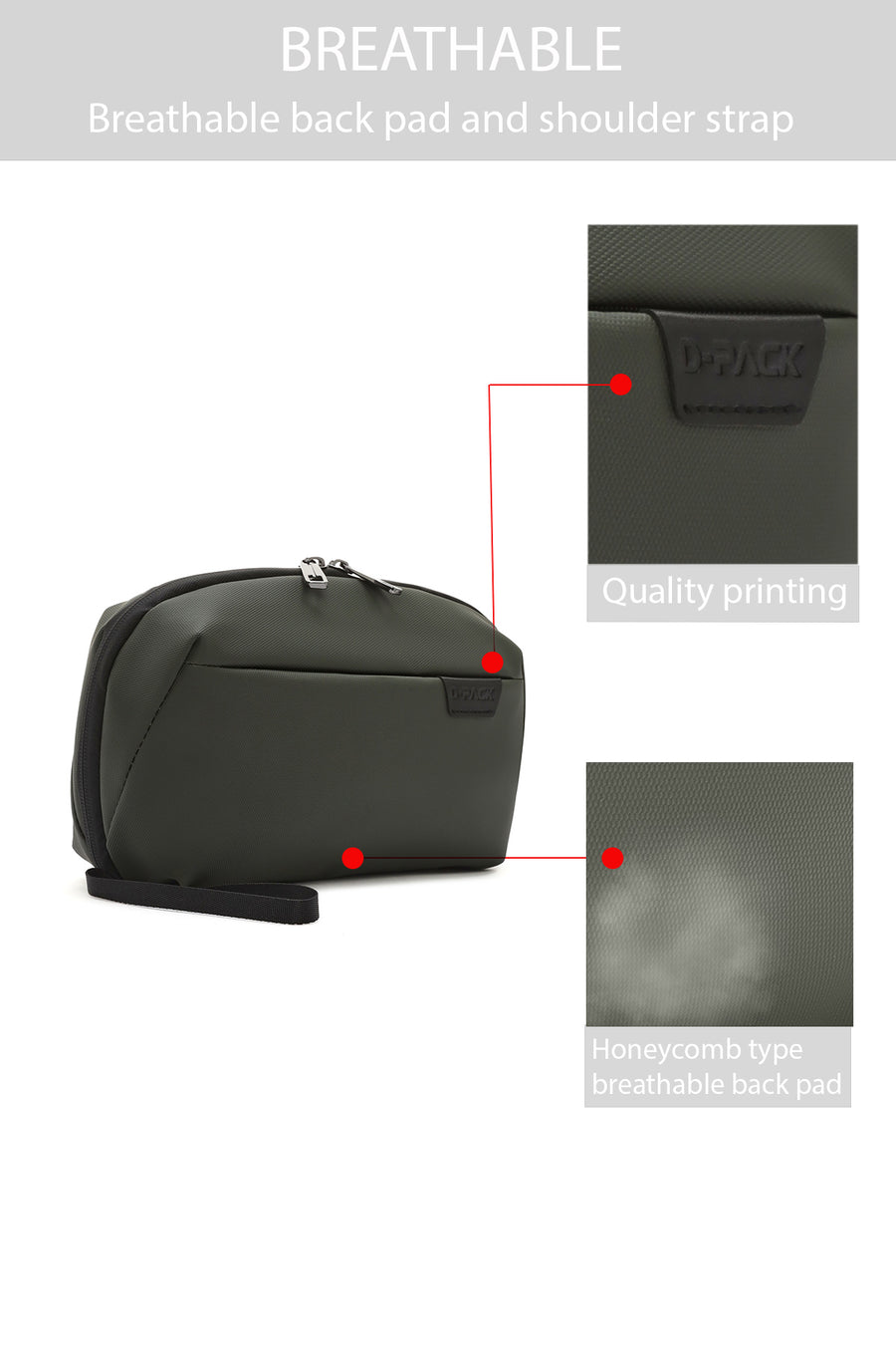 D-Pack Erkek Haki Kumaş El Çantası